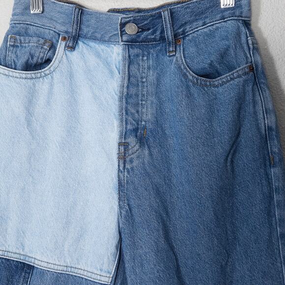 Pacsun Women’s Jeans Indie Patchwork Revival Two-Tone Colorblock Straight 24 - Picture 3 of 10